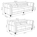 Ver imagem 4 de Conjunto de Sofá Sala de Estar Stanford Chesterfield 2 e 3 Lugares 200cm/260cm Pés Madeira Couro Fen