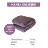 Cobertor Solteiro Pesado Manta Canelada Roxa 2,20 x 1,50 - 2