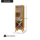 Ver imagem 3 de Cristaleira com 1 Porta de Vidro e Adega Retrô 44cm Multimóveis Crjcm-CRI001 Cinamomo/Off White