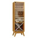 Ver imagem 2 de Cristaleira com 1 Porta de Vidro e Adega Retrô 44cm Multimóveis Crjcm-CRI001 Cinamomo/Off White