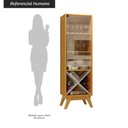 Ver imagem 4 de Cristaleira com 1 Porta de Vidro e Adega Retrô 44cm Multimóveis Crjcm-CRI001 Cinamomo/Off White