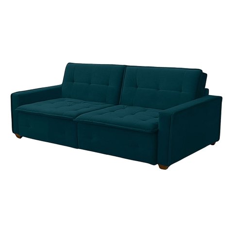 Sofá Cama Reclinável 3 Lugares Filadélfia Veludo Cinza Trovão - Meu Estofado