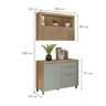 Cozinha Modulada Nesher Marquesa 2 Peças 120cm com Porta Basculante e Nicho - Nature/verde - 11