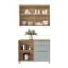 Cozinha Modulada Nesher Marquesa 2 Peças 120cm com Porta Basculante e Nicho - Nature/verde - 3