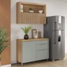 Cozinha Modulada Nesher Marquesa 2 Peças 120cm com Porta Basculante e Nicho - Nature/verde - 2