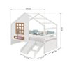 Cama Casinha com Janela com Escada/escorregador Madeira Maciça Branco/ Amêndoa Housin - 4