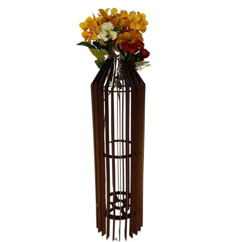 Vaso de Chão Decorativo Grande Mdf Penedo:preto/90x20cm