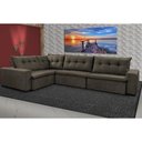 Ver imagem 1 de Sofa de Canto Retrátil e Reclinável com Molas Cama Inbox Oklahoma 3,65x2,51 ou 2,51x3,65 Café