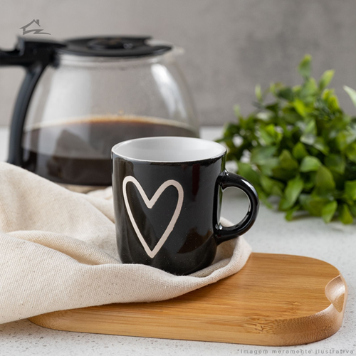 Conjunto 3 Caneca de Porcelana Big Heart Coreção Café Chá Presente - 6