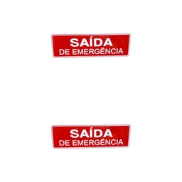 Kit 2 Placa de Sinalização Saida de Emergencia 10x30 Cm - 1