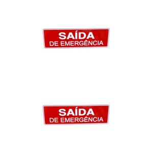 Kit 2 Placa de Sinalização Saida de Emergencia 10x30 Cm