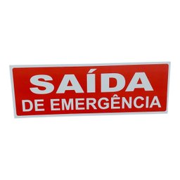 Kit 2 Placa de Sinalização Saida de Emergencia 10x30 Cm - 4