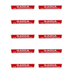 Kit 2 Placa de Sinalização Saida de Emergencia 10x30 Cm - 7
