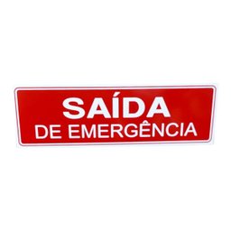 Kit 2 Placa de Sinalização Saida de Emergencia 10x30 Cm - 2
