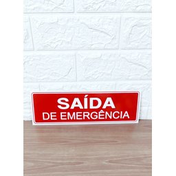 Kit 2 Placa de Sinalização Saida de Emergencia 10x30 Cm - 6