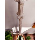 Ver imagem 4 de Prateleira Suspensa Macramê Pipoca Cru Madeira Rústica