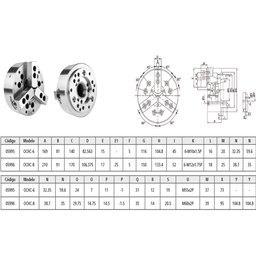 Placa para Torno Hidráulica Med. 210mm - 3 Castanhas - 5