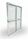 Ver imagem 3 de Porta Sacada 2 Folhas Móveis Aluminio Branco com Fechadura 2,10x1,20 Linha 25