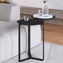 Ver imagem 3 de Mesa Lateral Dois Tampos Orgânica - 28022:Nero/Preto