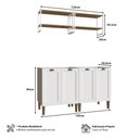 Ver imagem 3 de Conjunto Lavanderia Aurora Provençal 140cm Modulável Nicho Cor:branco