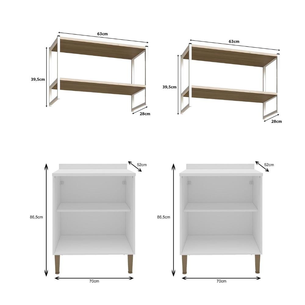 Conjunto Lavanderia Aurora Provençal 140cm Modulável Nicho Cor:branco - 4