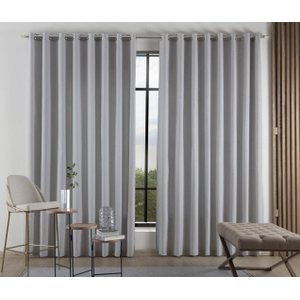 Cortina Tecido Linho 6,00M De Largura X 2,30M De Altura Cinza Para Sala Ou Quarto