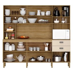 Cozinha Ambiente Intense 10 Portas e 2 Gavetas Freijó Vanilla - Kits Paraná - 3