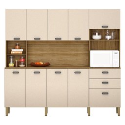 Cozinha Ambiente Intense 10 Portas e 2 Gavetas Freijó Vanilla - Kits Paraná - 2