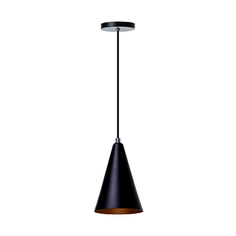 Lustre Pendentes Cone P Alumínio Decoração Cor: Preto