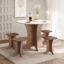 Ver imagem 2 de Conjunto Sala de Jantar Isy 0,90 com 04 Banquetas Amendoa 07c