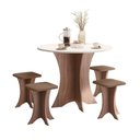 Ver imagem 1 de Conjunto Sala de Jantar Isy 0,90 com 04 Banquetas Amendoa 07c