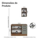 Ver imagem 3 de Conjunto Gabinete para Banheiro 120cm 3 Portas 3 Gavetas Rustic/cinza Agata Madesa 01