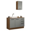 Ver imagem 2 de Conjunto Gabinete para Banheiro 120cm 3 Portas 3 Gavetas Rustic/cinza Agata Madesa 01