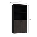 Ver imagem 6 de Armário Alto Estante com 02 Portas 161,5x80x42cm Wlae80 Preto Tx com Terracota