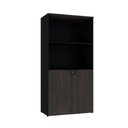 Ver imagem 1 de Armário Alto Estante com 02 Portas 161,5x80x42cm Wlae80 Preto Tx com Terracota