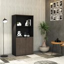 Ver imagem 2 de Armário Alto Estante com 02 Portas 161,5x80x42cm Wlae80 Preto Tx com Terracota