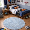 Ver imagem 1 de Tapete Redondo Infantil Azul Bebê Antiderrapante Milano Soft:1.50m
