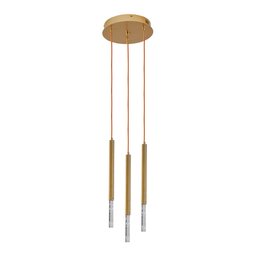 Lustre Pendente Nordecor Pean 2520 Dourado Led Bivolt - 3