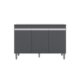 Balcão de Cozinha Manu 120cm S/ Tampo Cor Cinza - AJL Móveis - 1