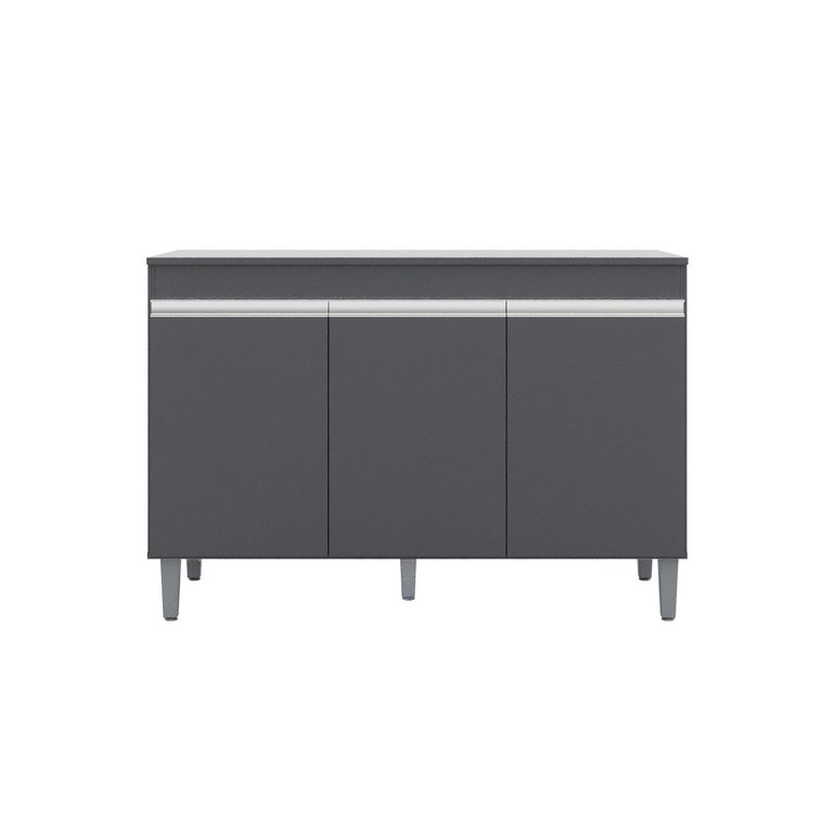 Balcão de Cozinha Manu 120cm S/ Tampo Cor Cinza - AJL Móveis