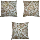 Ver imagem 1 de Kit 3 Capas de Almofada Impermeável Estampa Digital 100% Algodão Folhas Marrom 43cmx43cm