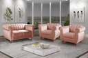Ver imagem 7 de Conjunto Realeza Sofá com Poltronas Chesterfield Decoração Sala Recepção - Veludo Rosê
