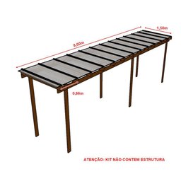 Kit Policarbonato Cristal 6mm 8,00m X 1,50m - Perfis Naturais - 3
