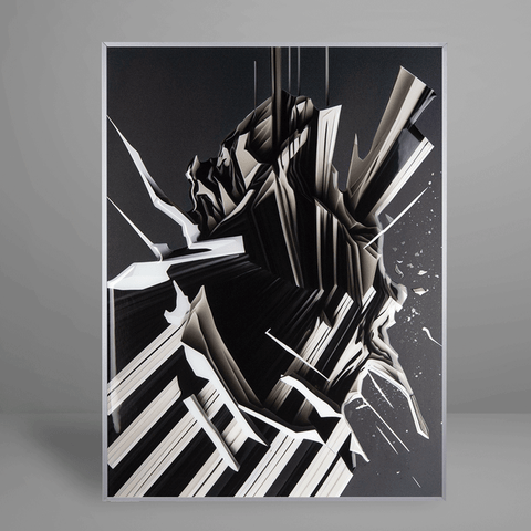 Quadro Decorativo Bw Rocks Relevo
