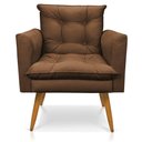 Ver mais imagens de Kit 2 Poltronas E Namoradeira 2 Lugares Olivia Suede Marrom