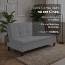 Ver imagem 2 de Sofa Cama Bicama Rubi Compacta Ideal para Aibnb Apartamentos e Casas Extremo Conforto Linho Cinza
