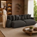 Ver imagem 6 de Sofá Retrátil 3 Lugares Veludo Armani 2,10 Mts Sage