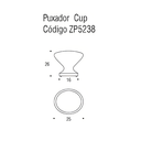 Ver imagem 2 de Puxador Sobrepor Cup Ponto Niquel Escovado Zen UNICO