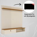 Ver imagem 4 de Painel Bancada Suspensa 1 Porta Tvs até 55 Polegadas Íris - Cinamomo/off White