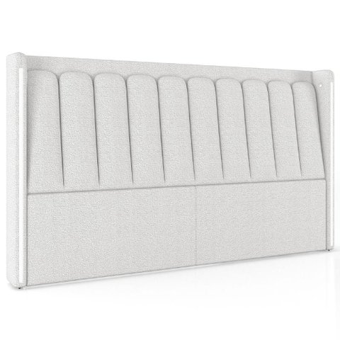 Cabeceira Cama Casal 140cm Luara Bouclê Creme Z37 - Mpozenato